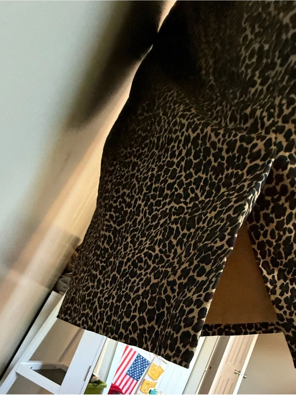 J. Crew Leopard Print Pencil Skirt in Beige and Black Size 8